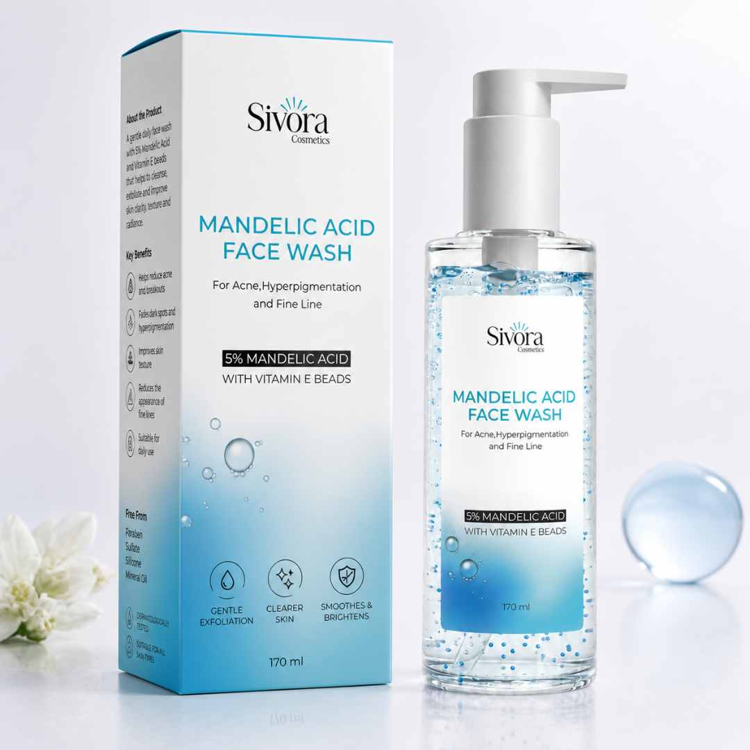 Sivora Mandelic Acid Face Wash – 5% with Vitamin E Beads